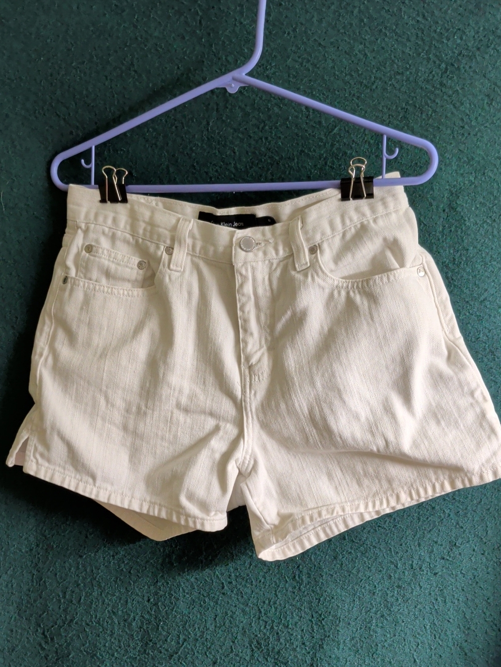 Calvin Klein Jeans White High-Rise Denim Shorts